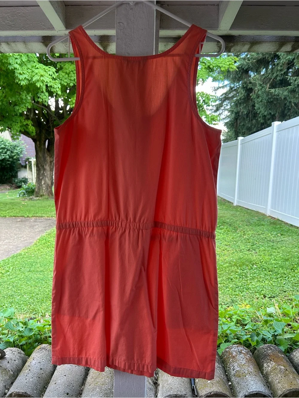 J Crew Sleeveless Coral Drawstring Pocket Dress - Picture 4 of 4